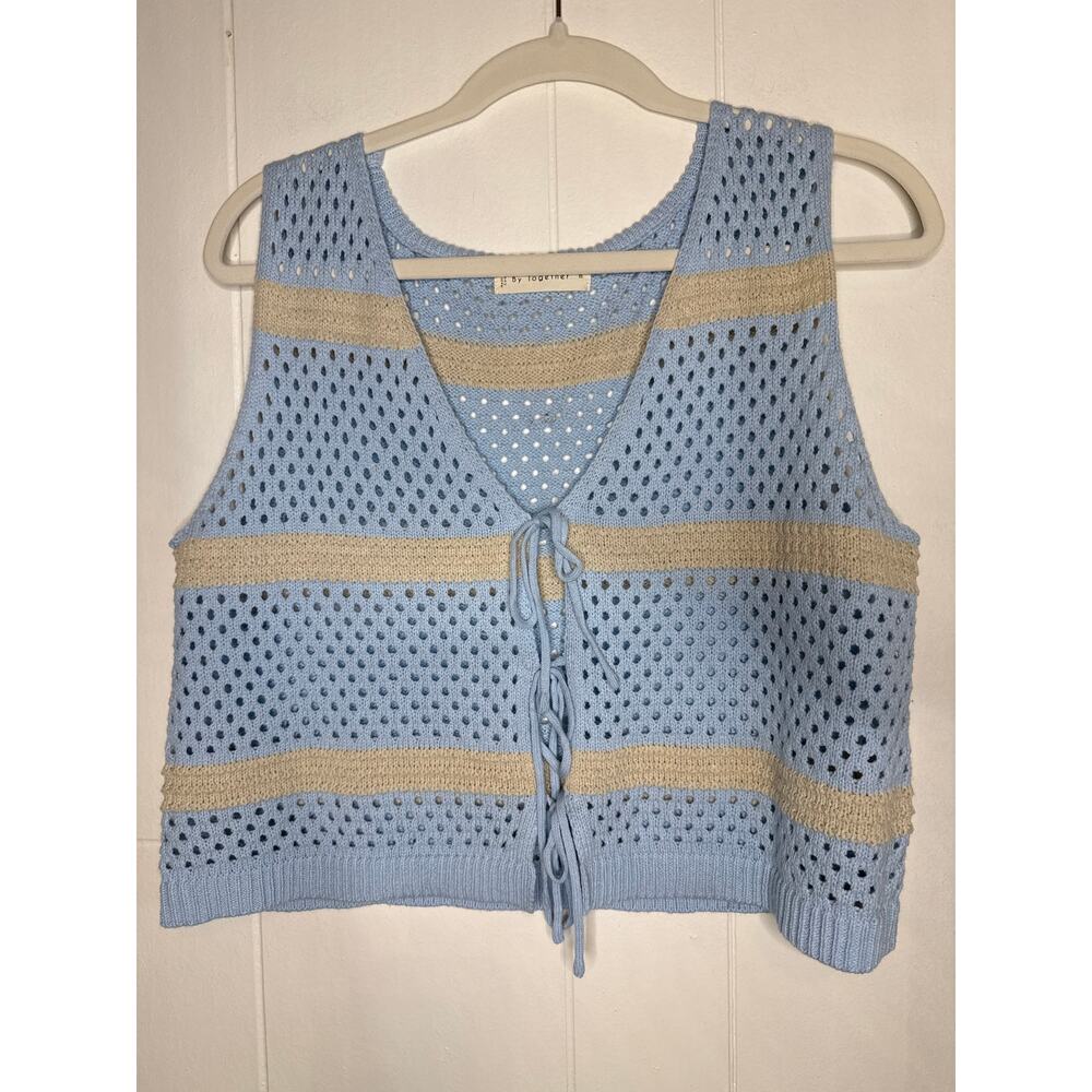 By Together crochet vest with ties medium
